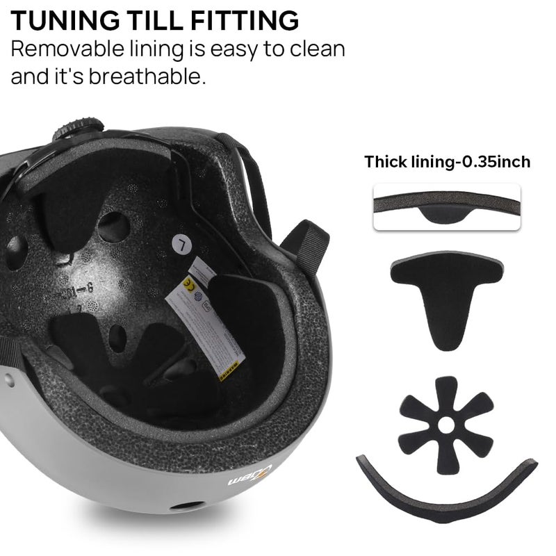 JBM Skateboard Helmet - Lightweight, Adjustable & Ventilated Helmet for Scooter, Roller Skate, Inline Skate - Image 3